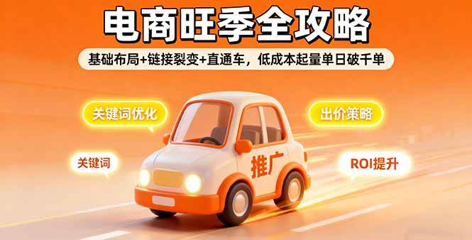 （16114期）2025电商旺季全攻略，基础布局+链接裂变+直通车，低成本起量单日破千单-来福网创