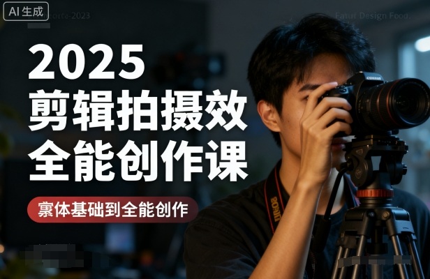 2025剪辑拍摄特效全能创作课，零基础到全能创作-来福网创