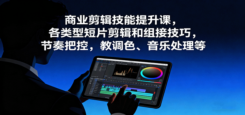 商业剪辑技能提升课，各类型短片剪辑和组接技巧，节奏把控，教调色、音乐处理等-来福网创