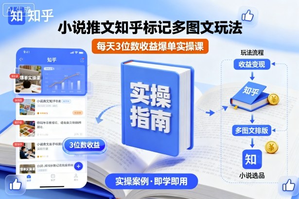 小说推文知乎标记多图文玩法，每天3位数收益爆单实操课-来福网创