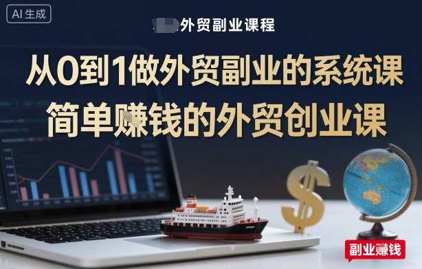 从0到1做外贸副业的系统课，简单賺钱的外贸创业课-来福网创