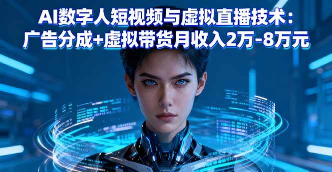 （16148期）AI数字人短视频与虚拟直播技术：广告分成+虚拟带货月收入2万-8万元-来福网创