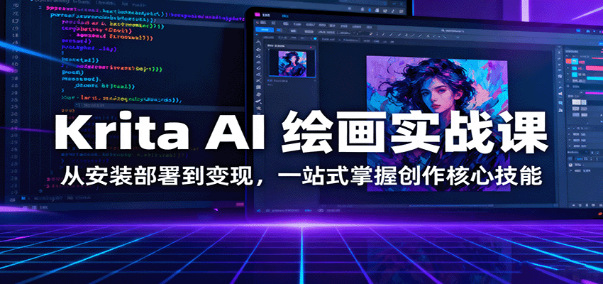 Krita AI 绘画实战课：从安装部署到变现，一站式掌握创作核心技能-来福网创