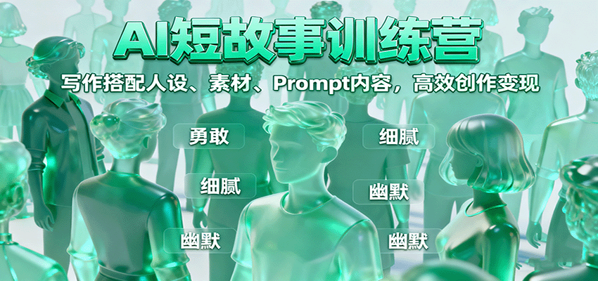 AI短故事训练营：写作搭配人设、素材、Prompt内容，高效创作变现-来福网创