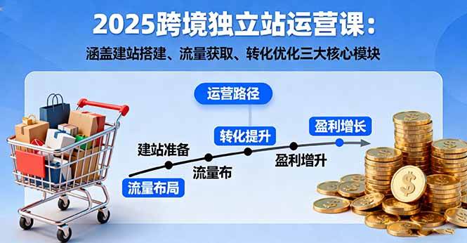 （16211期）2025跨境独立站运营课：涵盖建站搭建、流量获取、转化优化三大核心模块-来福网创
