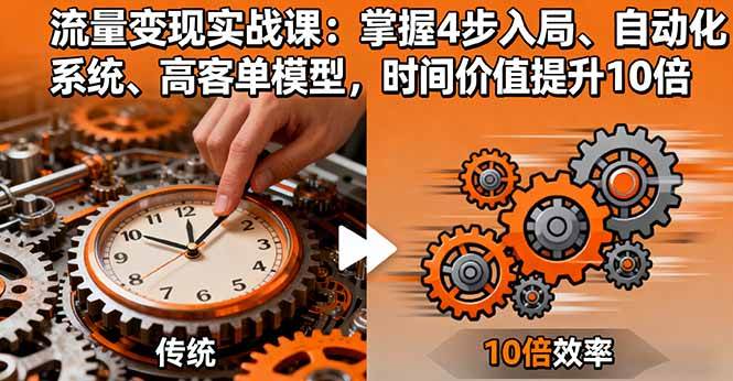 （16197期）流量变现实战课：掌握4步入局、自动化系统、高客单模型，时间价值提升10倍-来福网创