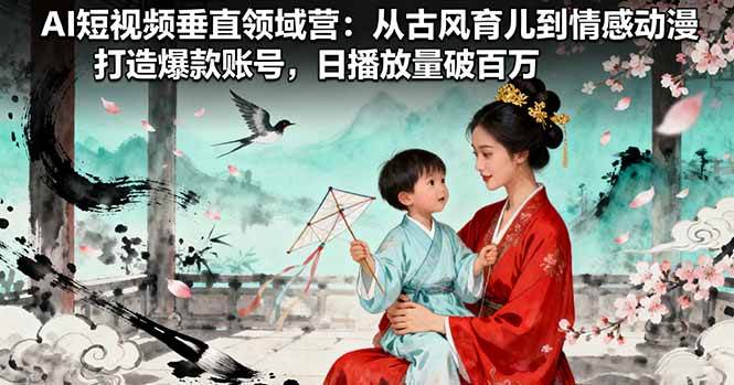 （16195期）AI短视频垂直领域营：从古风育儿到情感动漫，打造爆款账号,日播放量破百万-来福网创