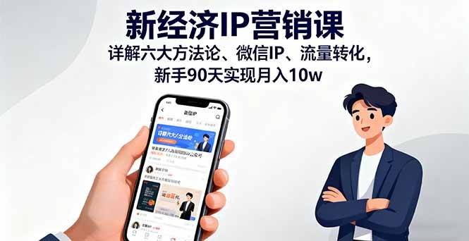 （16194期）新经济IP营销课：详解六大方法论、微信IP、流量转化，新手90天实现月入10w-来福网创