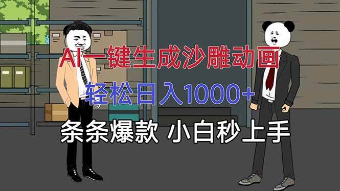 （16191期）AI一键生成沙雕动画，轻松日入1000+，条条爆款，小白秒上手-来福网创