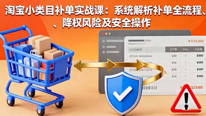 （16239期）淘宝小类目补单实战课：系统解析补单全流程、降权风险及安全操作-来福网创