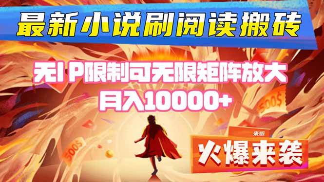 （16237期）小说阅读搬砖单机每天收益200-400+ 无IP限制可无限矩阵放大 —-来福网创