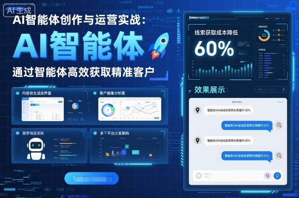 AI智能体创作与运营实战，实体门店通过智能体高效获取精准客户-来福网创