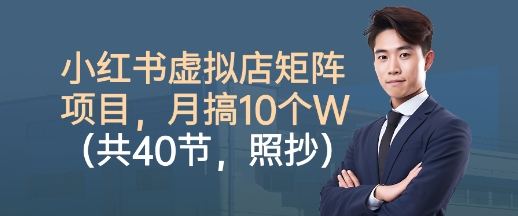 小红书虚拟店矩阵项目，照抄照做，月搞1W+（共40节）-来福网创