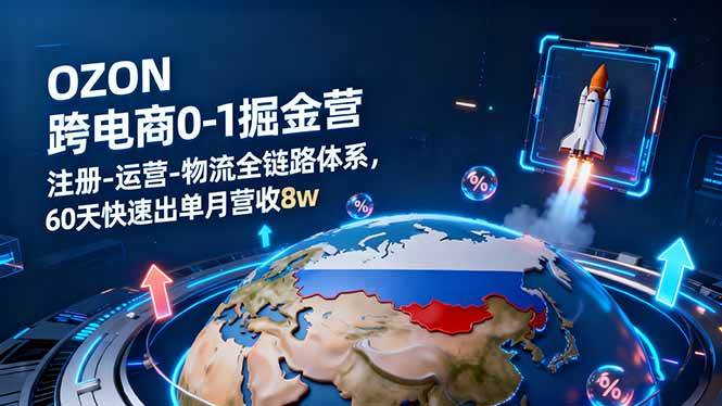 （16277期）OZON跨境电商0-1掘金营：注册-运营-物流全链路体系，60天快速出单月营收8w-来福网创