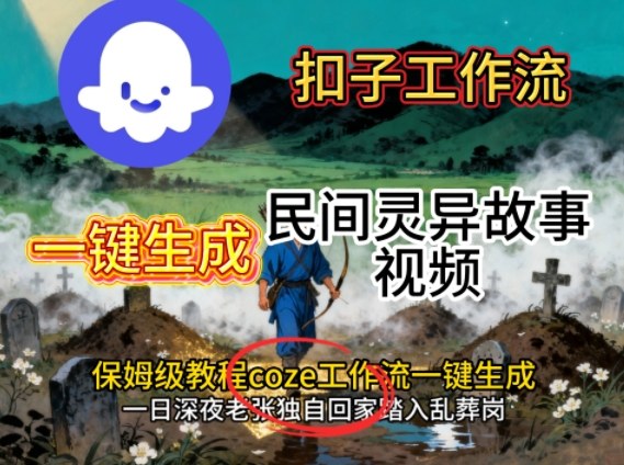 Coze扣子工作流一键生成民间灵异故事视频，保姆级教程搭建教学-来福网创