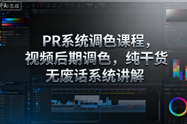 PR系统调色课程，视频后期调色，纯干货无废话系统讲解-来福网创