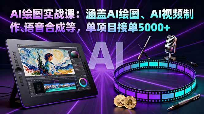 （16304期）AI绘图实战课：涵盖AI绘图、AI视频制作、语音合成等，单项目接单5000+-来福网创