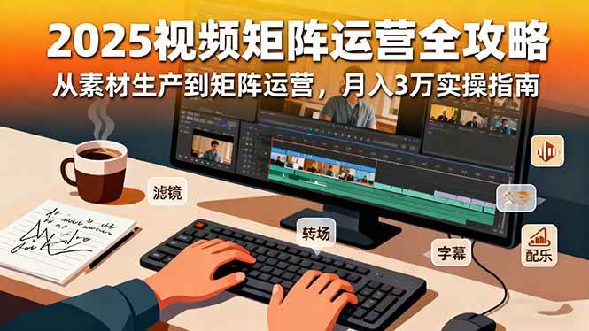 （16333期）2025短视频矩阵运营全攻略：从素材生产到矩阵运营，月入3万实操指南-来福网创