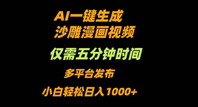 （16320期）AI一键生成沙雕动漫视频，只需5分钟，小白轻松日入1000+-来福网创