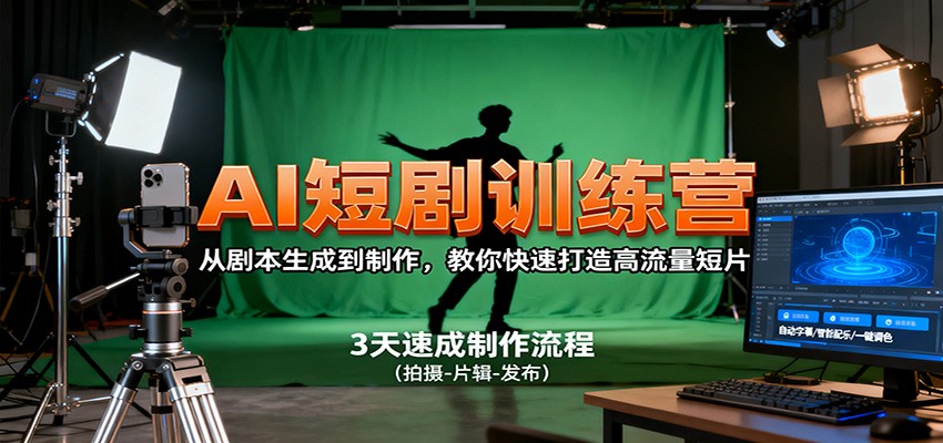 AI短剧训练营，从剧本生成到制作，教你快速打造高流量短片-来福网创