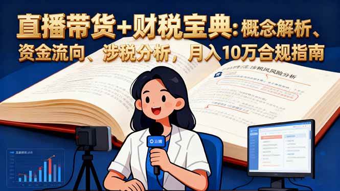 （16444期）直播带货+财税宝典：概念解析、资金流向、涉税分析，月入10万合规指南-来福网创