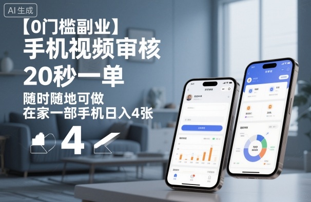 【0门槛副业】手机视频审核，20秒一单，随时随地可做，在家一部手机日入4张【揭秘】-来福网创