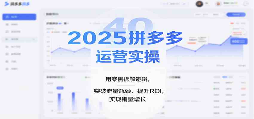 2025拼多多运营实操，用案例拆解逻辑，突破流量瓶颈、提升ROI，实现销量增长-来福网创