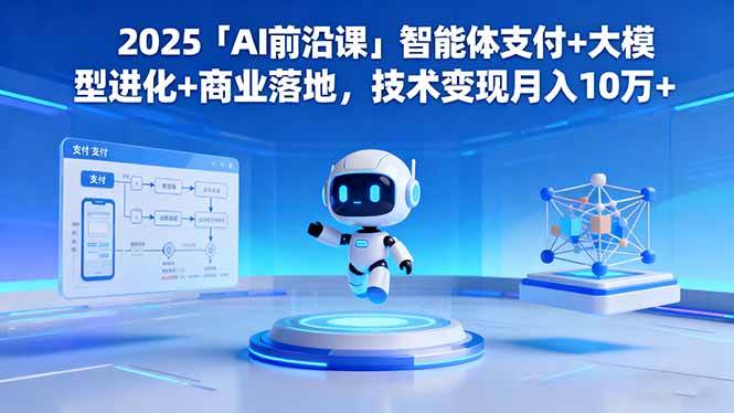 （16459期）2025「AI前沿课」智能体支付+大模型进化+商业落地，技术变现月入10万+-来福网创