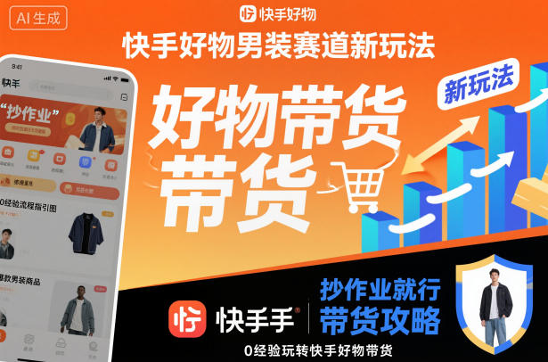 快手好物男装赛道新玩法，抄作业就行，0经验玩转快手好物带货-来福网创