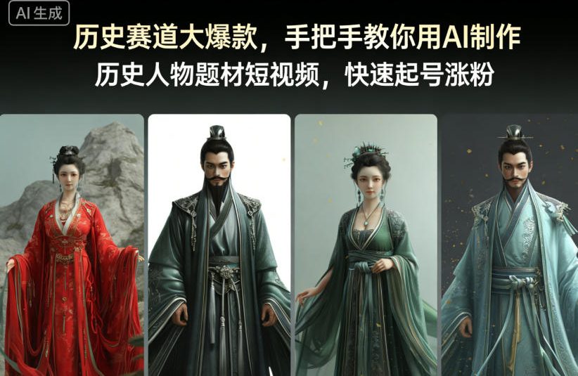 历史赛道大爆款，手把手教你用AI制作历史人物题材短视频，快速起号涨粉-来福网创