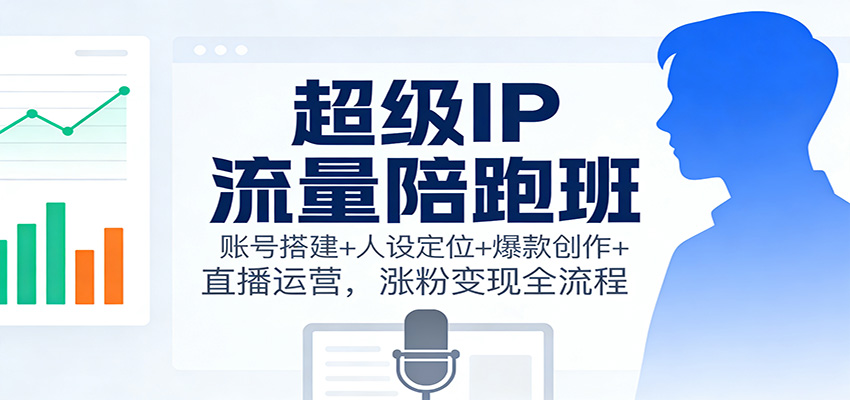 超级IP流量陪跑班：账号搭建+人设定位+爆款创作+直播运营，涨粉变现全流程-来福网创