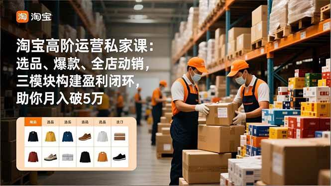 （16865期）淘宝高阶运营私家课：选品、爆款、全店动销，三模块构建盈利闭环，助你月入破5万-来福网创