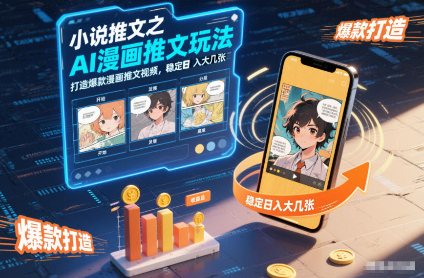 小说推文之AI漫画推文玩法，打造爆款漫画推文视频，稳定日入大几张-来福网创