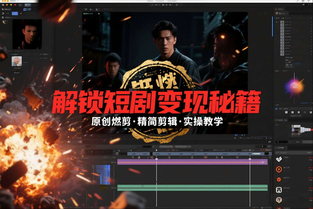 短剧拉新之原创燃剪精简剪辑实操课，解锁短剧变现秘籍-来福网创