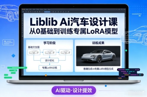 Liblib Ai汽车设计课，从0基础文生图，到教你训练专属设计和风格LoRA模型-来福网创