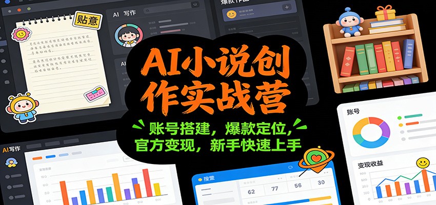 AI小说创作实战营：账号搭建，爆款定位，官方变现，新手快速上手-来福网创