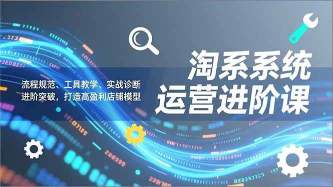 （16927期）淘系系统运营进阶课2.0，流程规范、工具教学、实战诊断，进阶突破，打造高盈利店铺模型-来福网创
