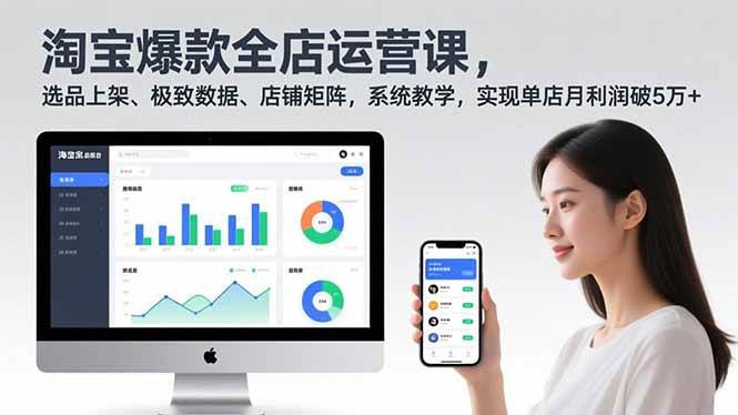 （16928期）淘宝爆款全店运营课2.0，选品上架、极致数据、店铺矩阵，系统教学，实现单店月利润破5万+-来福网创